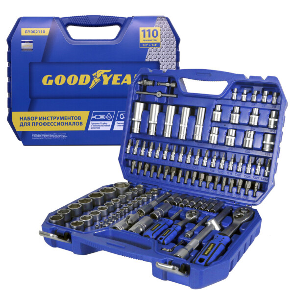 

Набор инструментов GoodYear 1/2'', 1/4'', 110 предметов (GY002110)