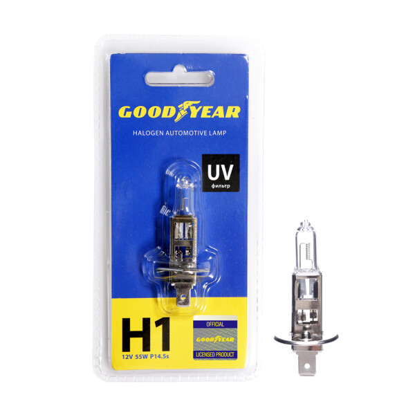 

Лампа автомобильная галогенная Goodyear H1 12V 55W P14.5s (блистер)
