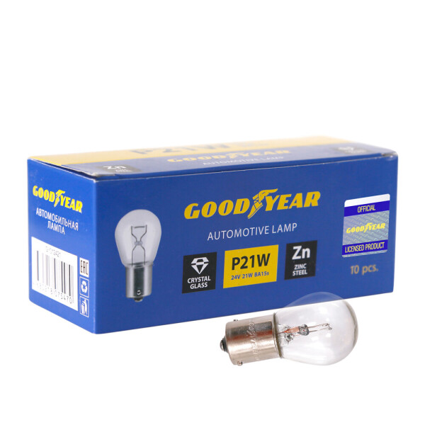 

Лампа накаливания автомобильная Goodyear P21W 24V 21W BA15s (коробка: 10 шт.)