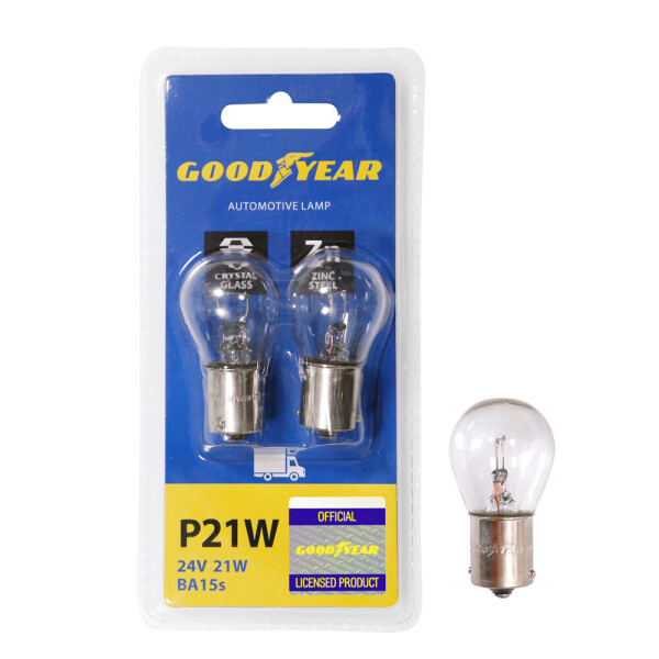 

Лампа накаливания автомобильная Goodyear P21W 24V 21W BA15s (блистер: 2 шт.)