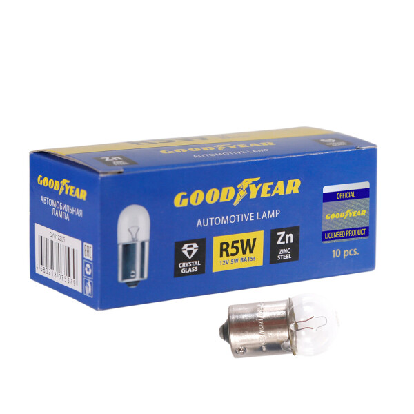 

Лампа накаливания автомобильная Goodyear R5W 12V 5W BA15s (коробка: 10 шт.)