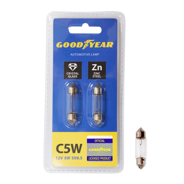

Лампа накаливания автомобильная Goodyear C5W 12V 5W SV8.5 (блистер: 2 шт.)
