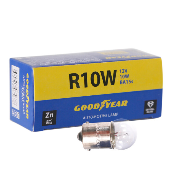 

Лампа накаливания автомобильная Goodyear R10W 12V 10W BA15s (коробка: 10 шт.)