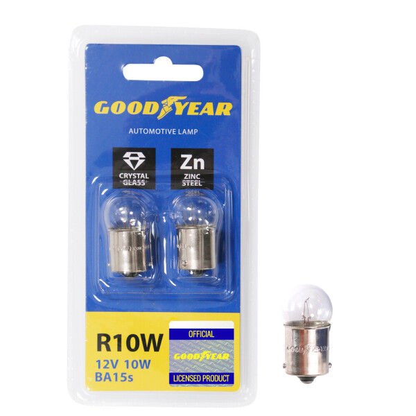 

Лампа накаливания автомобильная Goodyear R10W 12V 10W BA15s (блистер: 2 шт.)