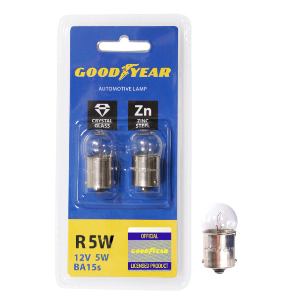 

Лампа накаливания автомобильная Goodyear R5W 12V 5W BA15s (блистер: 2 шт.)