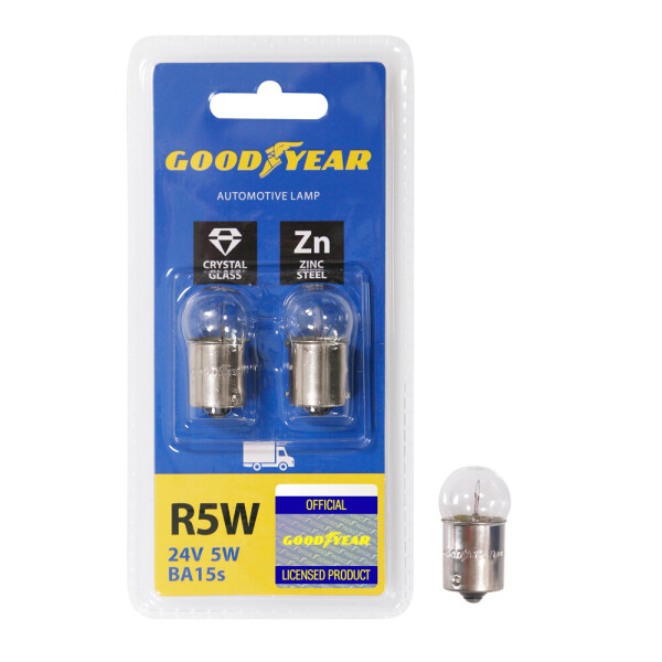 

Лампа накаливания автомобильная Goodyear R5W 24V 5W BA15s (блистер: 2 шт.)