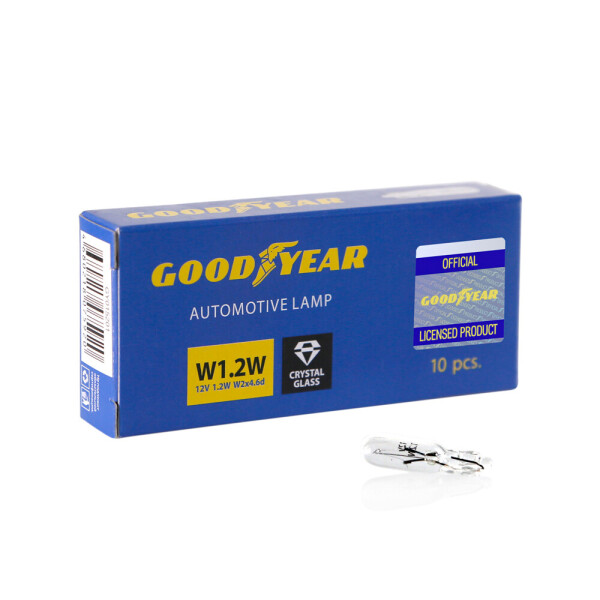 

Лампа накаливания автомобильная Goodyear W1.2W 12V 1.2W W2x4.6d (коробка: 10 шт.)