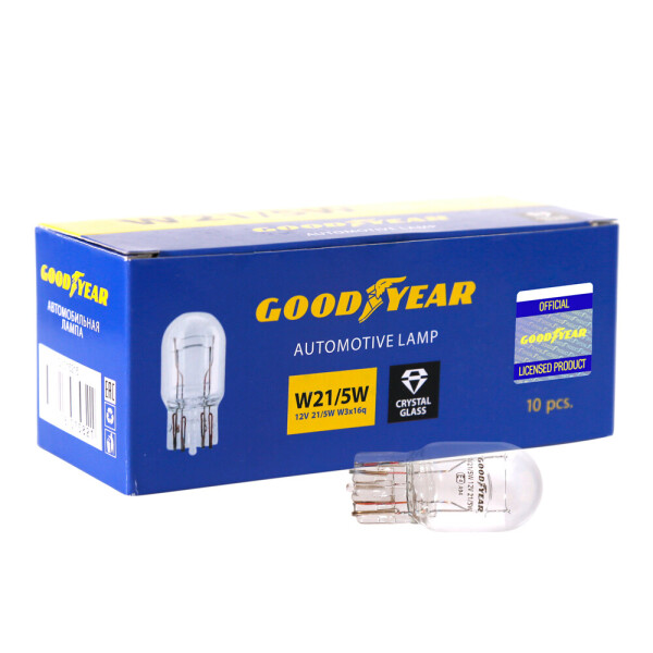 

Лампа накаливания автомобильная Goodyear W21/5W 12V 21/5W W3x16q (коробка: 10 шт.)