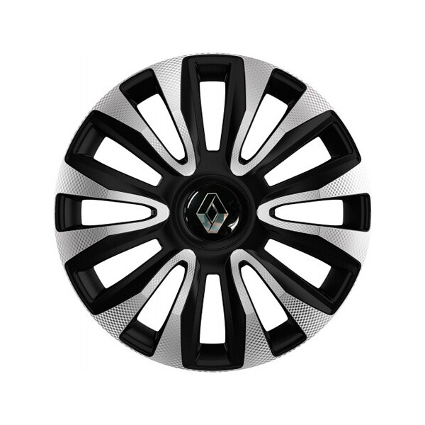 

Автомобильные колпаки 4 Racing Avalon Carbon Silver-Black R13 4 шт (с логотипом Renault)