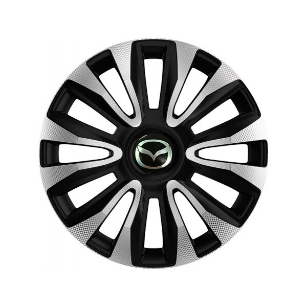 

Автомобильные колпаки 4 Racing Avalon Carbon Silver-Black R14 4 шт (с логотипом Mazda)