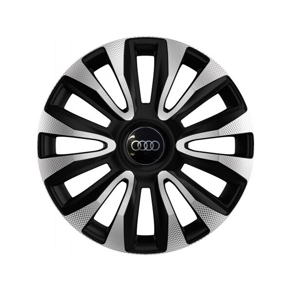 

Автомобильные колпаки 4 Racing Avalon Carbon Silver-Black R15 4 шт (с логотипом Audi)