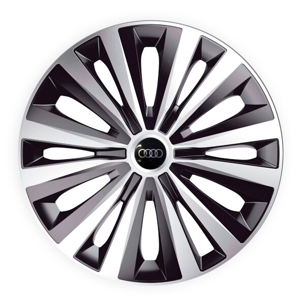 

Автомобильные колпаки J-Tec Multi Silver-Black R13 4 шт (с логотипом Audi)