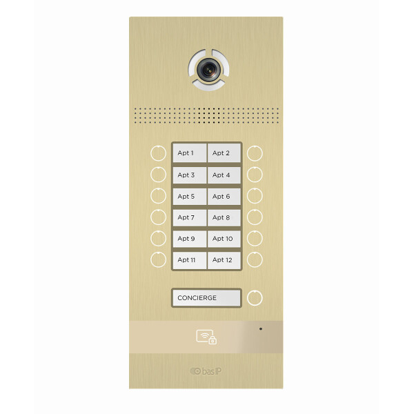 

Многоабонентская IP вызывная панель Bas-IP BI-12FB Gold