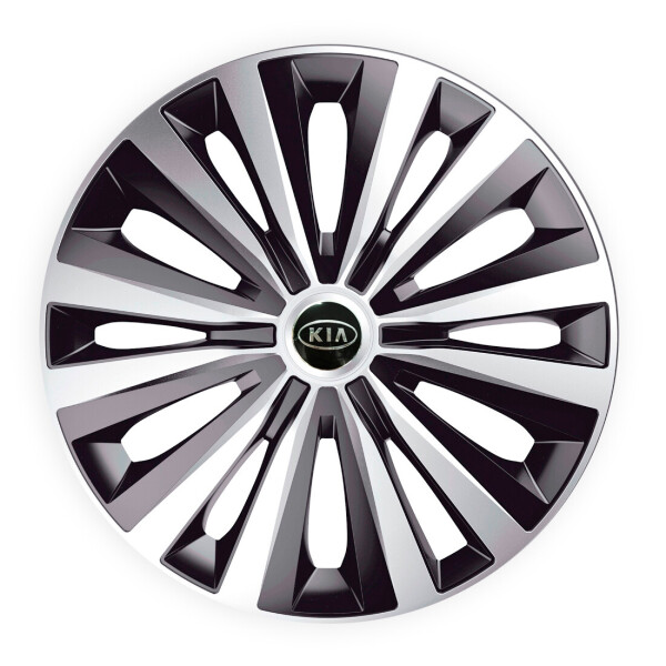 

Автомобильные колпаки J-Tec Multi Silver-Black R14 4 шт (с логотипом Kia)