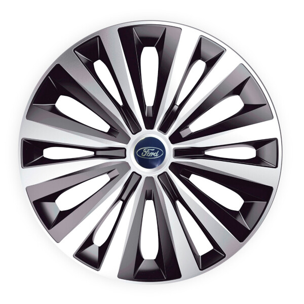 

Автомобильные колпаки J-Tec Multi Silver-Black R15 4 шт (с логотипом Ford)