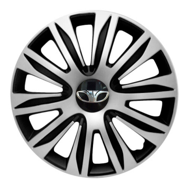 

Автомобильные колпаки 4 Racing Nardo Silver-Black R13 4 шт. (с логотипом Daewoo)
