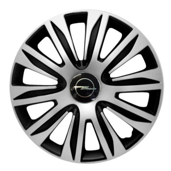 

Автомобильные колпаки 4 Racing Nardo Silver-Black R14 4 шт. (с логотипом Opel)