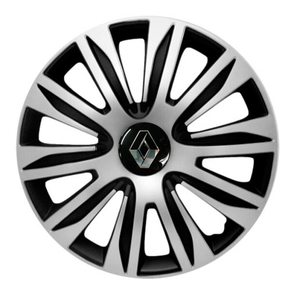 

Автомобильные колпаки 4 Racing Nardo Silver-Black R15 4 шт. (с логотипом Renault)