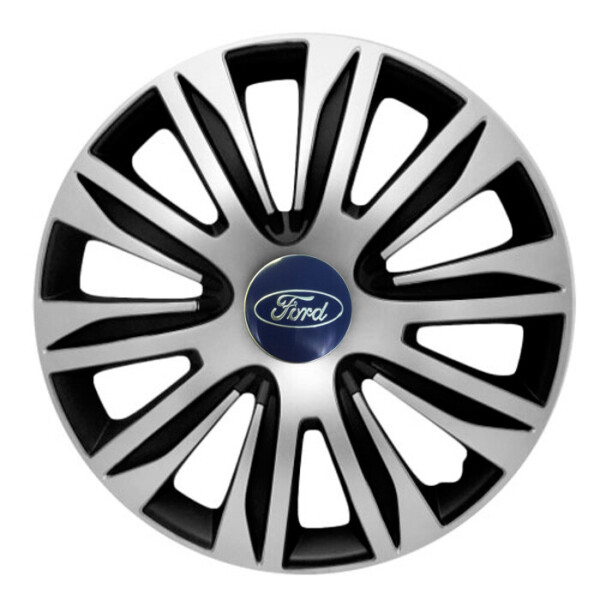 

Автомобильные колпаки 4 Racing Nardo Silver-Black R16 4 шт. (с логотипом Ford)