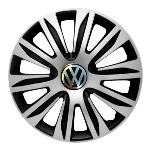 

Автомобильные колпаки 4 Racing Nardo Silver-Black R16 4 шт. (с логотипом Volkswagen)