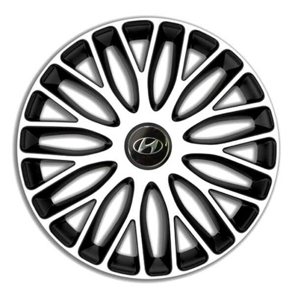 

Автомобильные колпаки 4 Racing Mugello White-Black R13 4 шт. (с логотипом Hyundai)