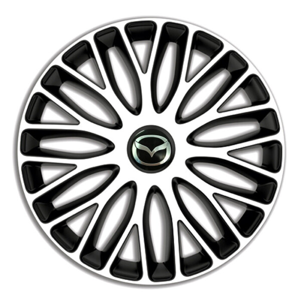 

Автомобильные колпаки 4 Racing Mugello White-Black R14 4 шт. (с логотипом Mazda)