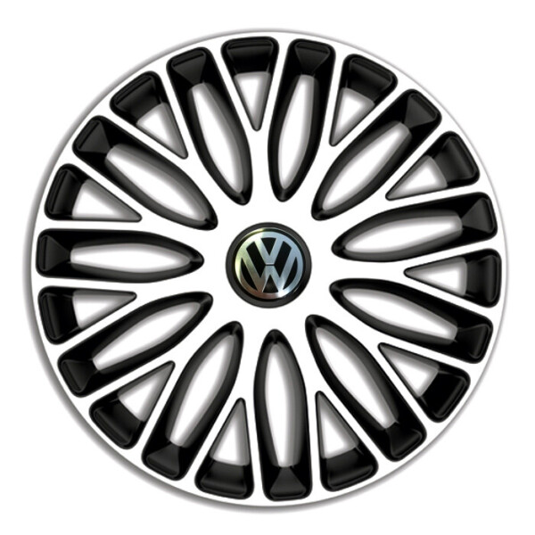 

Автомобильные колпаки 4 Racing Mugello White-Black R14 4 шт. (с логотипом Volkswagen)