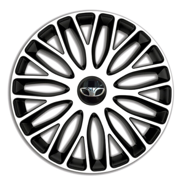 

Автомобильные колпаки 4 Racing Mugello White-Black R15 4 шт. (с логотипом Daewoo)