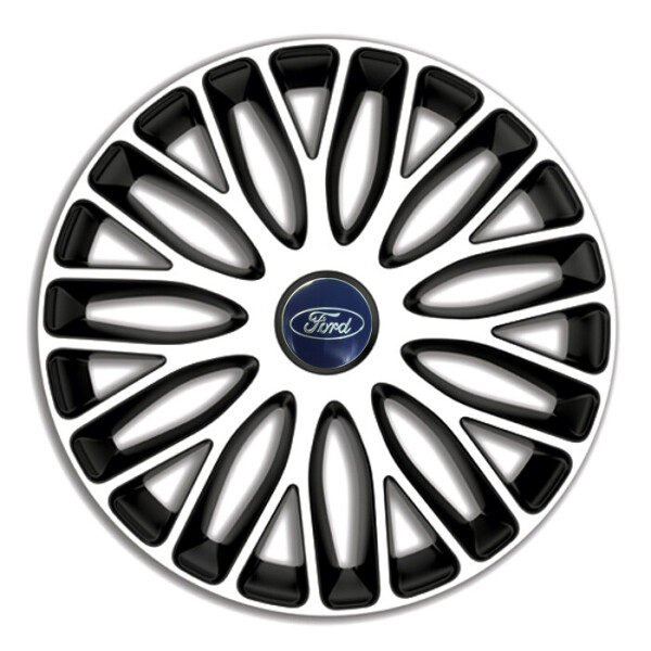 

Автомобильные колпаки 4 Racing Mugello White-Black R15 4 шт. (с логотипом Ford)