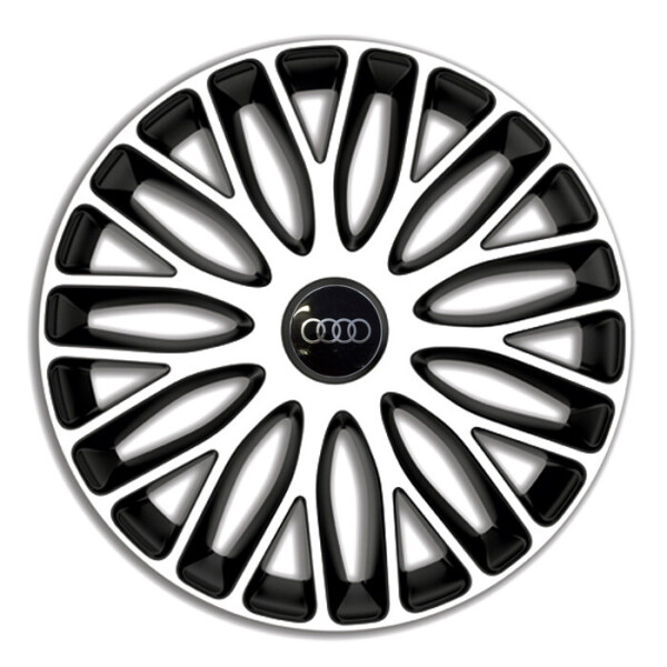 

Автомобильные колпаки 4 Racing Mugello White-Black R16 4 шт. (с логотипом Audi)