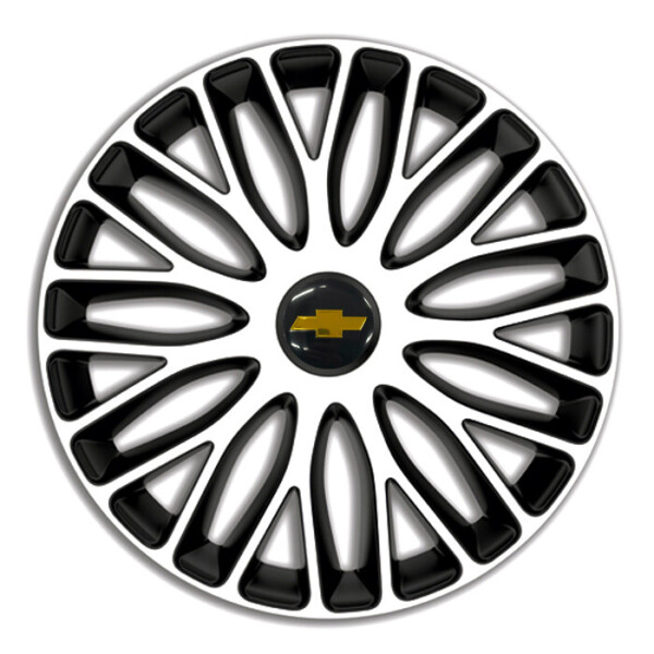 

Автомобильные колпаки 4 Racing Mugello White-Black R16 4 шт. (с логотипом Chevrolet)