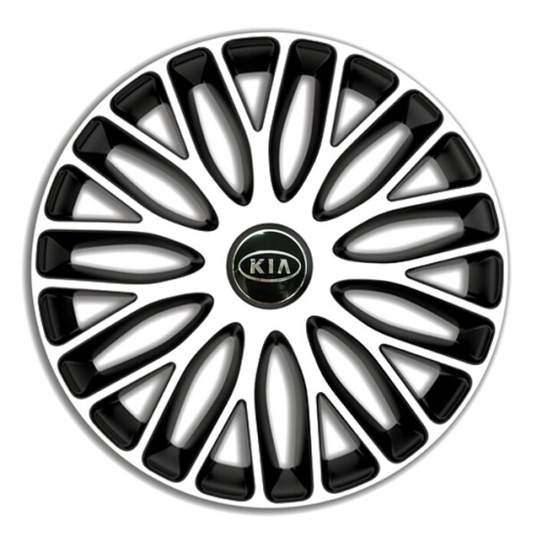 

Автомобильные колпаки 4 Racing Mugello White-Black R16 4 шт. (с логотипом Kia)
