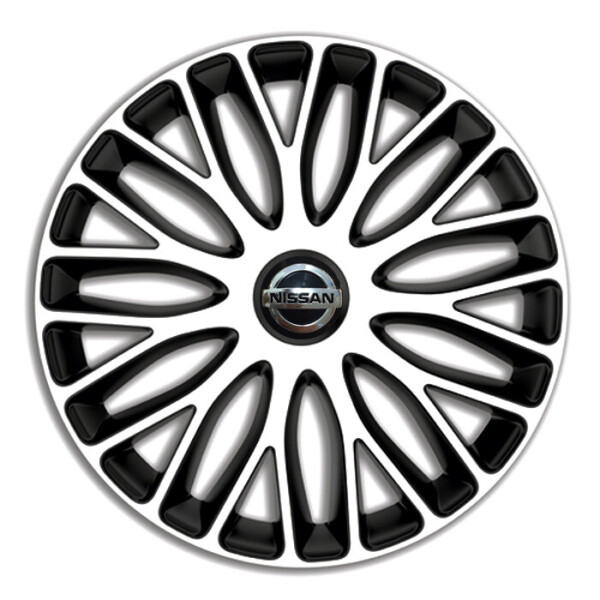 

Автомобильные колпаки 4 Racing Mugello White-Black R16 4 шт. (с логотипом Nissan)
