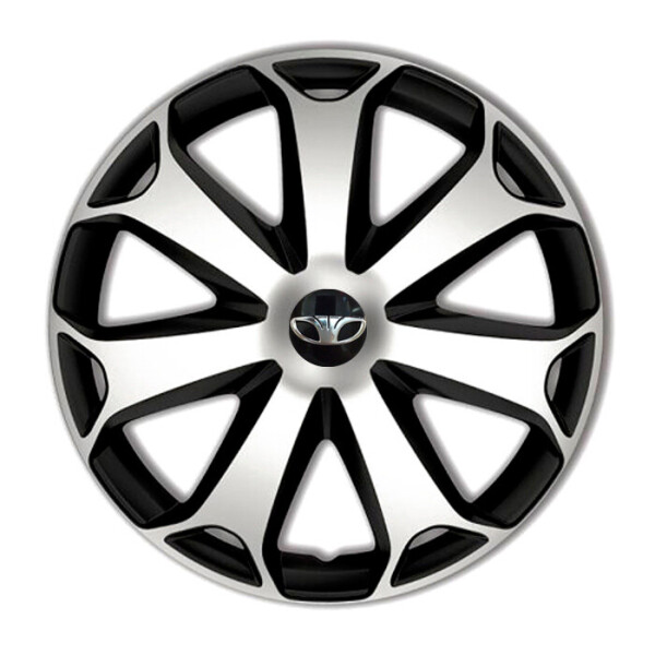 

Автомобильные колпаки 4 Racing Mega Silver-Black R14 4 шт. (с логотипом Daewoo)