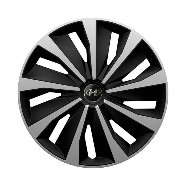 

Автомобильные колпаки 4 Racing Grip Silver-Black R13 4 шт. (с логотипом Hyundai)
