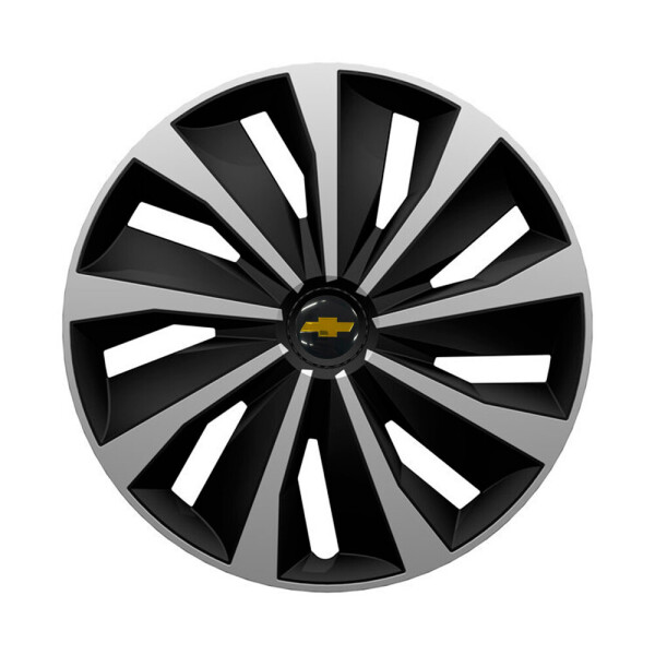 

Автомобильные колпаки 4 Racing Grip Silver-Black R14 4 шт. (с логотипом Chevrolet)