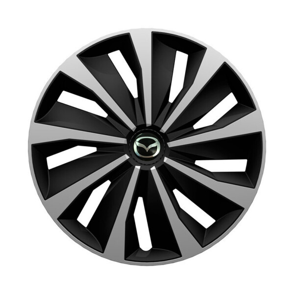

Автомобильные колпаки 4 Racing Grip Silver-Black R14 4 шт. (с логотипом Mazda)