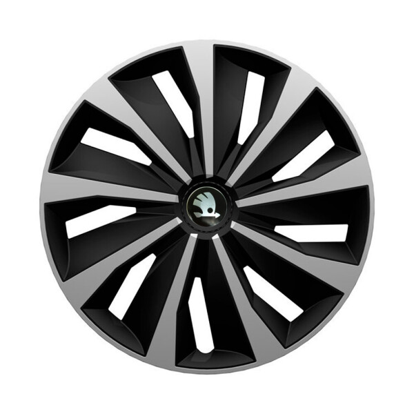 

Автомобильные колпаки 4 Racing Grip Silver-Black R14 4 шт. (с логотипом Skoda)