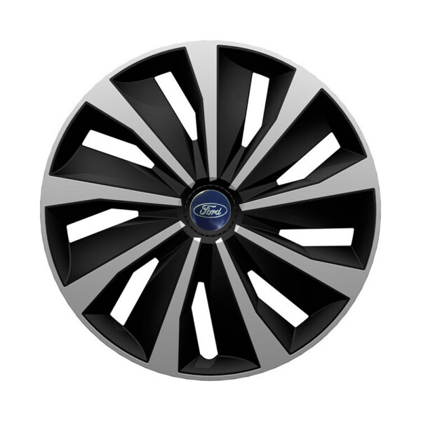 

Автомобильные колпаки 4 Racing Grip Silver-Black R15 4 шт. (с логотипом Ford)