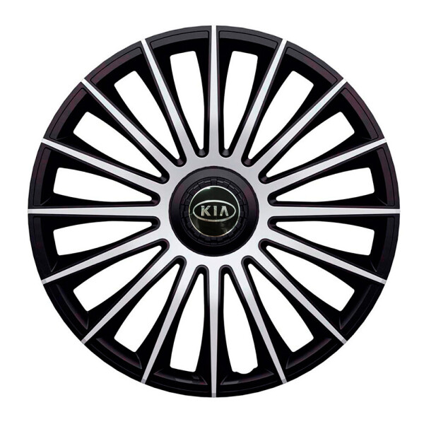 

Автомобильные колпаки J-Tec Austin Silver-Black R13 4 шт. (с логотипом Kia)