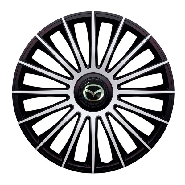 

Автомобильные колпаки J-Tec Austin Silver-Black R13 4 шт. (с логотипом Mazda)