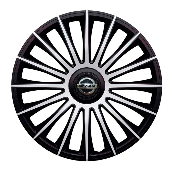 

Автомобильные колпаки J-Tec Austin Silver-Black R13 4 шт. (с логотипом Nissan)