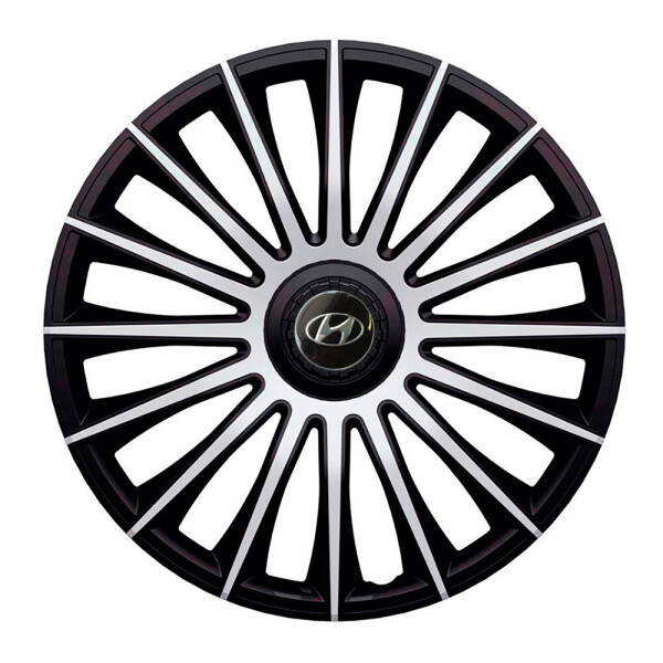 

Автомобильные колпаки J-Tec Austin Silver-Black R14 4 шт. (с логотипом Hyundai)
