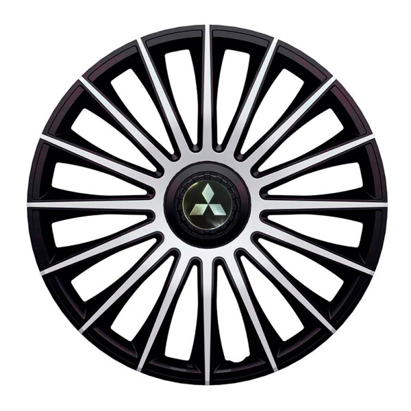 

Автомобильные колпаки J-Tec Austin Silver-Black R14 4 шт. (с логотипом Mitsubishi)