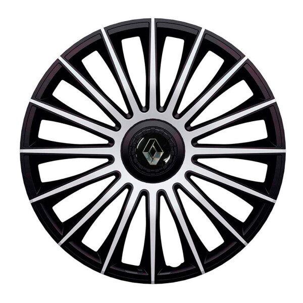 

Автомобильные колпаки J-Tec Austin Silver-Black R15 4 шт. (с логотипом Renault)