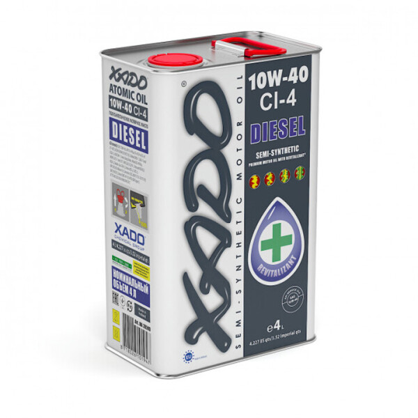 

Полусинтетическое моторное масло XADO Atomic Oil 10W-40 CI-4 Diesel (4л)
