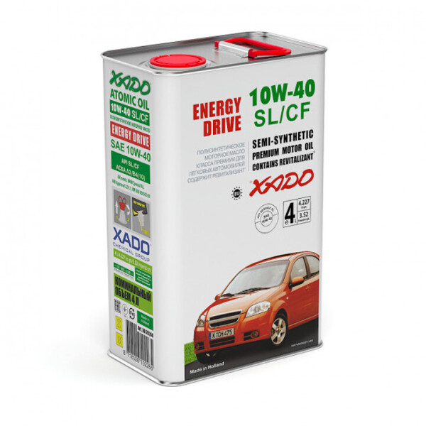 

Полусинтетическое моторное масло XADO Atomic Oil 10W-40 SL/CF (4л)