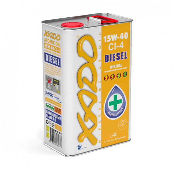 

Минеральное моторное масло XADO Atomic Oil 15W-40 CI-4 Diesel (4л)