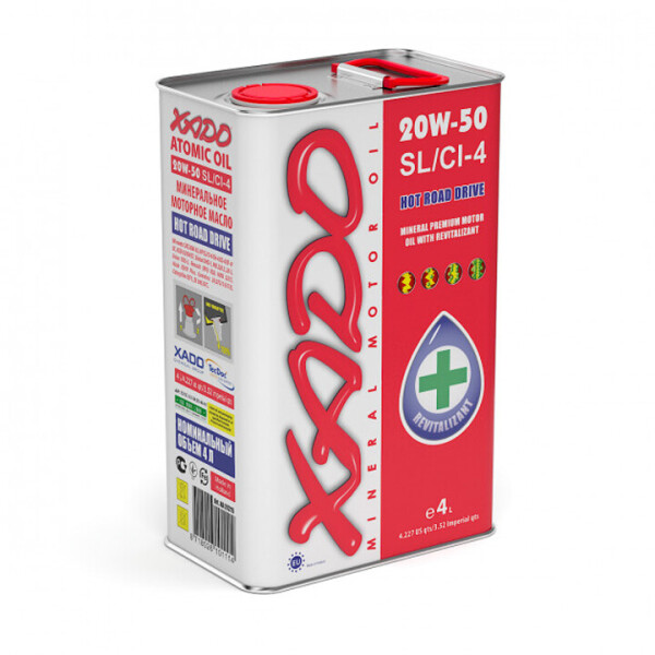 

Минеральное моторное масло XADO Atomic Oil 20W-50 SL/CI-4 (4л)