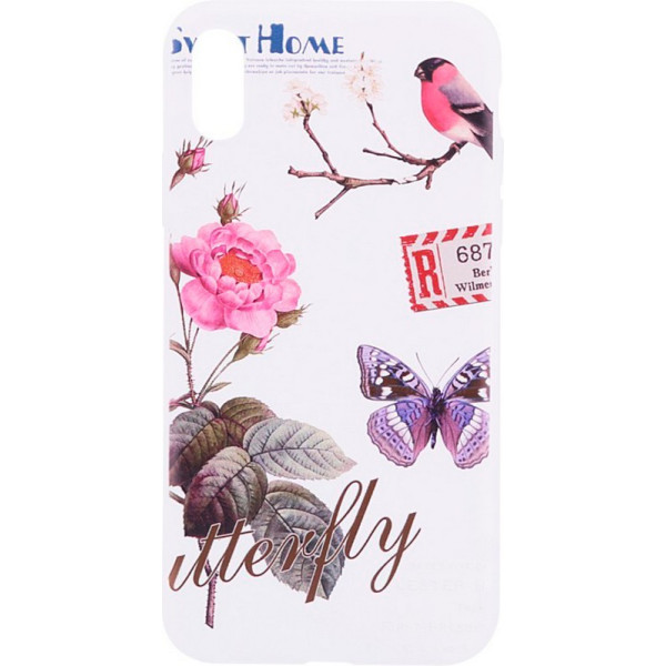 

TPU OMEVE Pictures для Apple iPhone X (5.8") / XS (5.8") (Цветы и птичка) (273873)